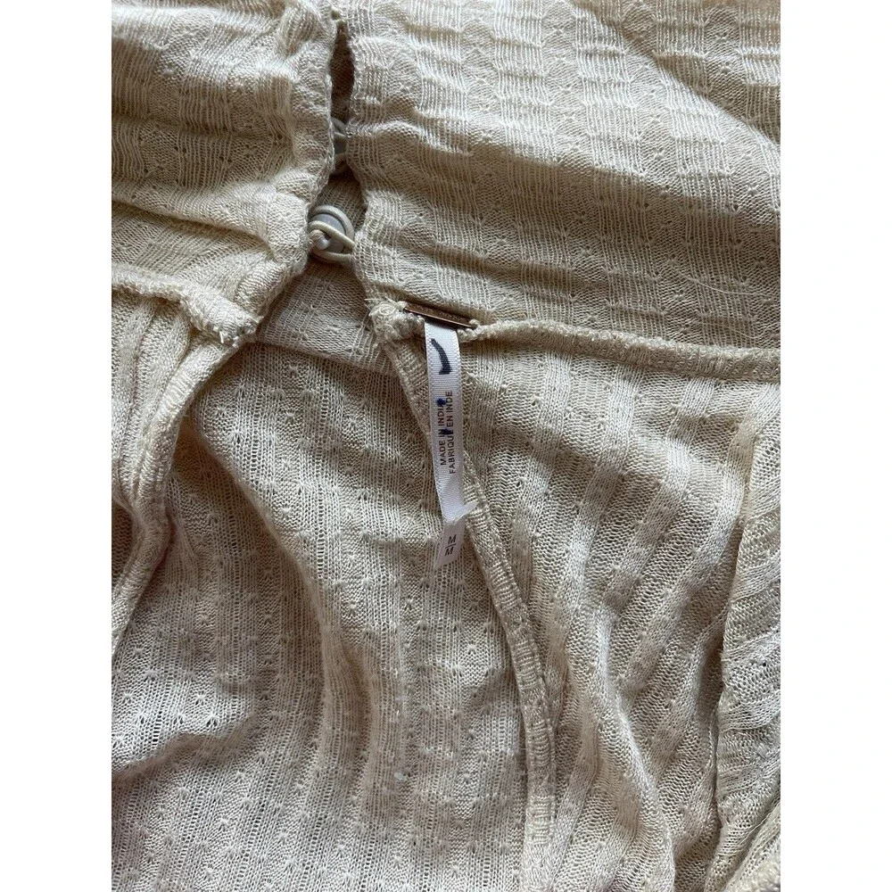 Free People Top Ivory High Maintenance Ballet Blouse Preppy Boho Jewel Sz M New